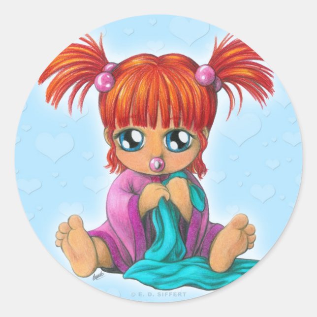 Chibi Baby Runder Aufkleber (Vorderseite)
