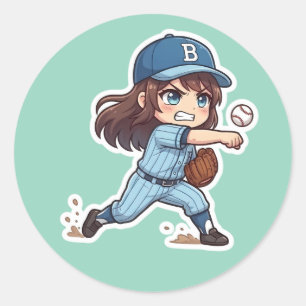 Chibi Baseball 2026 Edition - Pitcher Release Runder Aufkleber