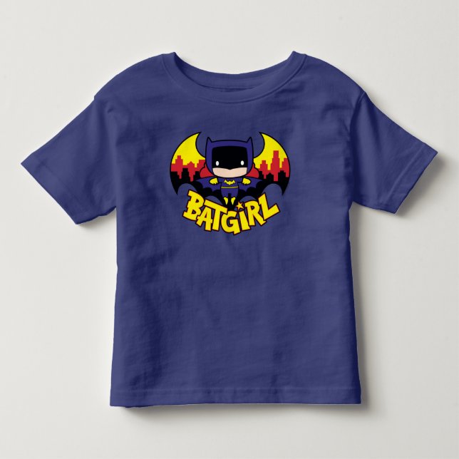 Chibi Batgirl mit Gotham Skyline & Logo Kleinkind T-shirt (Vorderseite)