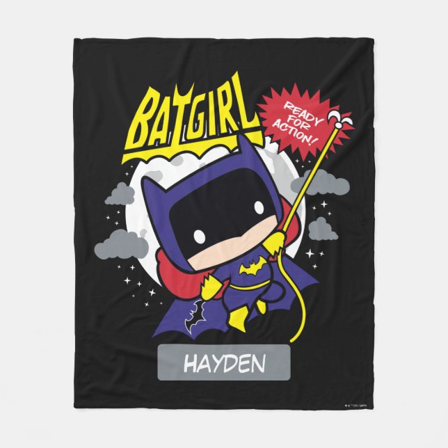 Chibi Batgirl Ready For Action Fleecedecke (Vorderseite)