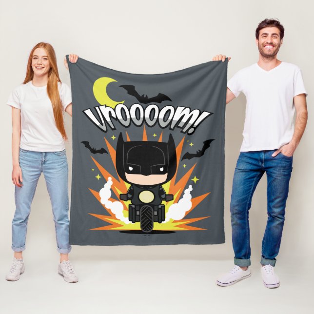 Chibi Batman Batcycle Fleecedecke (Beispiel)