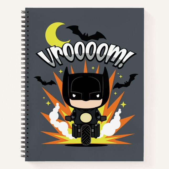Chibi Batman Batcycle Notizbuch (Vorderseite)