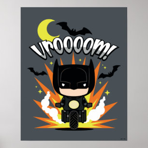 Chibi Batman Batcycle Poster