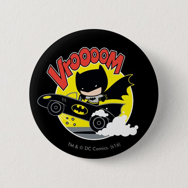 Chibi Batman im Batmobile Button (Vorderseite)