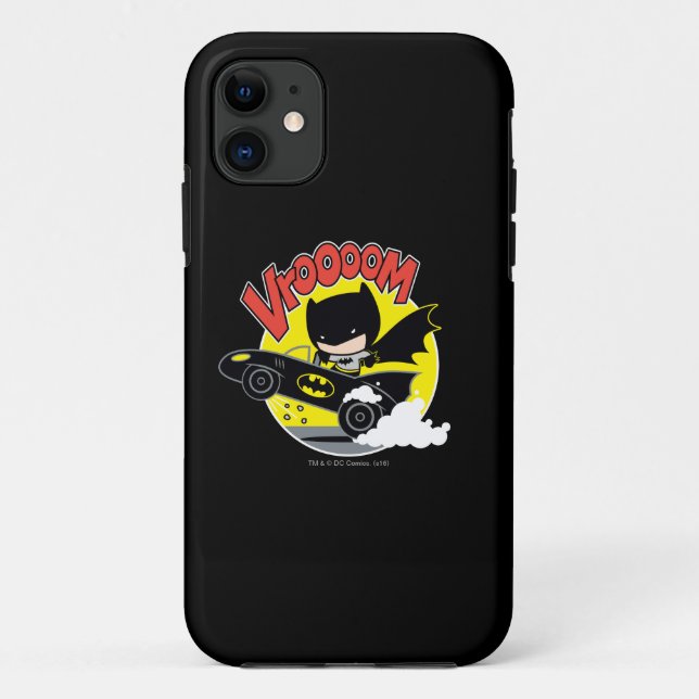 Chibi Batman im Batmobile Case-Mate iPhone Hülle (Rückseite)