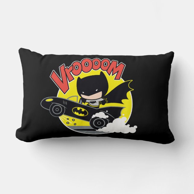 Chibi Batman im Batmobile Lendenkissen (Vorderseite)