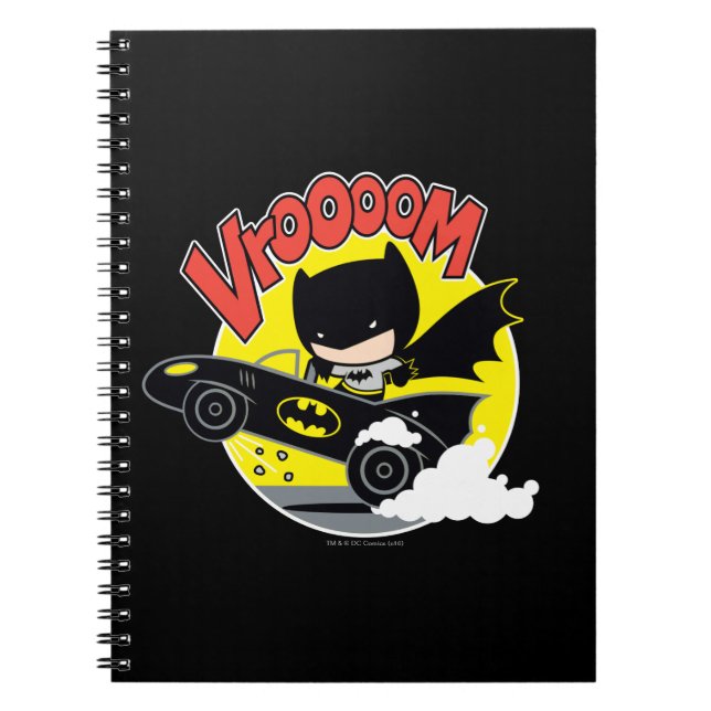 Chibi Batman im Batmobile Notizblock (Vorderseite)
