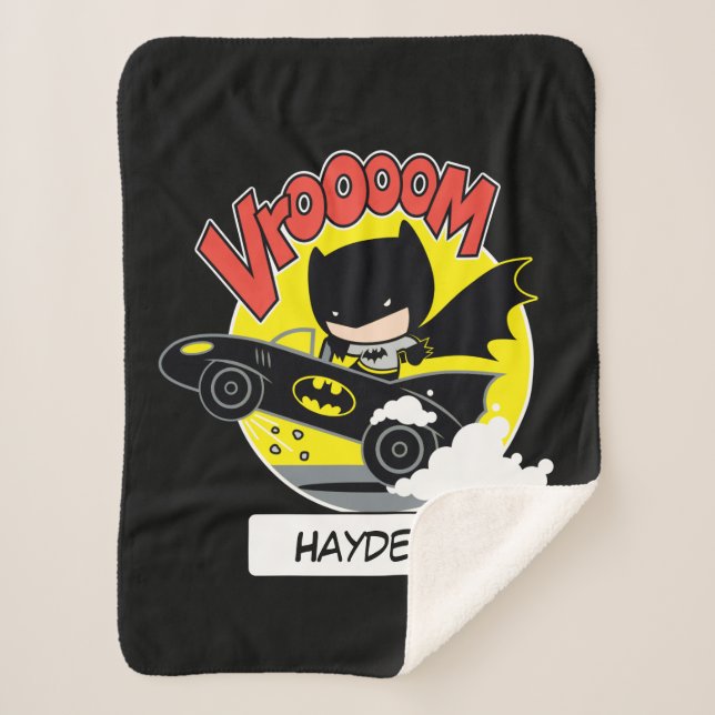 Chibi Batman im Batmobile Sherpadecke (Vorderseite)