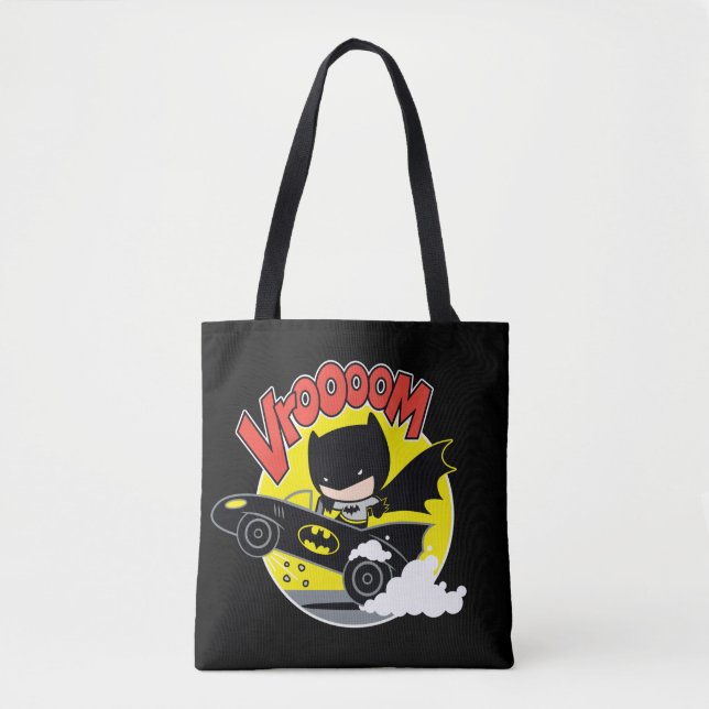 Chibi Batman im Batmobile Tasche (Vorderseite)