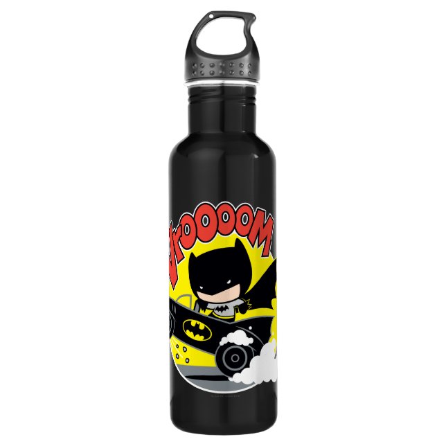 Chibi Batman im Batmobile Trinkflasche (Vorderseite)