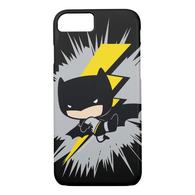 Chibi Batman Lightning Kick Case-Mate iPhone Hülle (Rückseite)