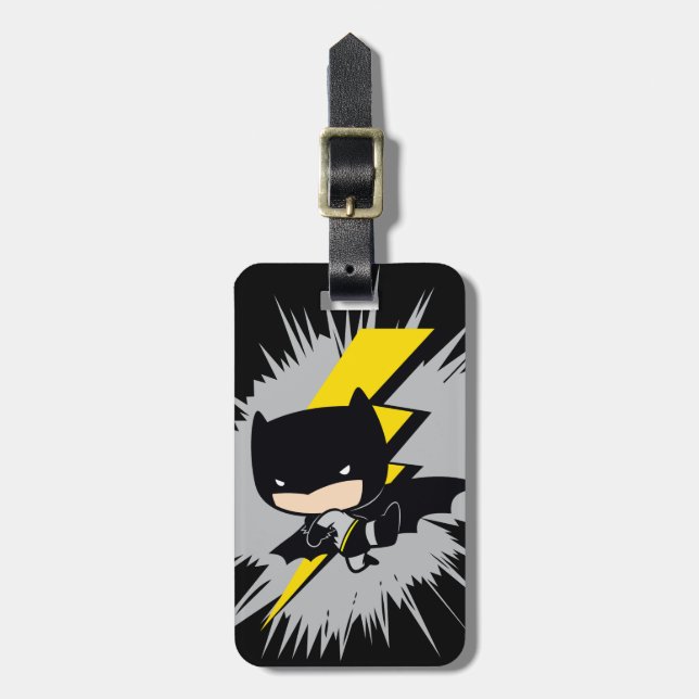 Chibi Batman Lightning Kick Gepäckanhänger (Vorderseite vertikal)