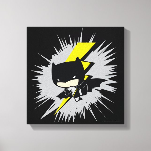 Chibi Batman Lightning Kick Leinwanddruck (Vorderseite)