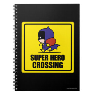 Chibi Batwoman Super Hero Crossing Schild Notizblock