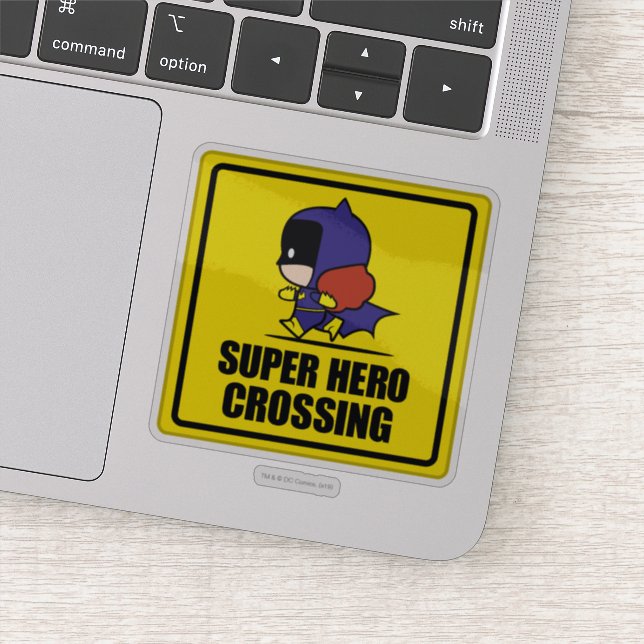 Chibi Batwoman Super Hero Crossing Sign Aufkleber (Detail)