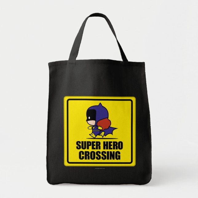 Chibi Batwoman Super Hero Crossing Sign Tragetasche (Vorne)