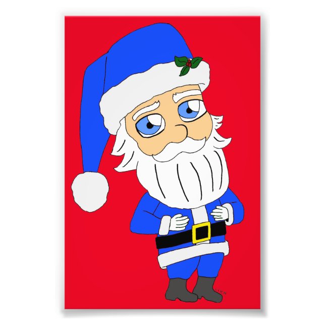 Chibi Blue Anzug Santa Fotodruck (Vorne)
