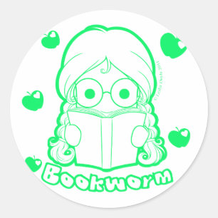 Chibi Bookworm Sticker