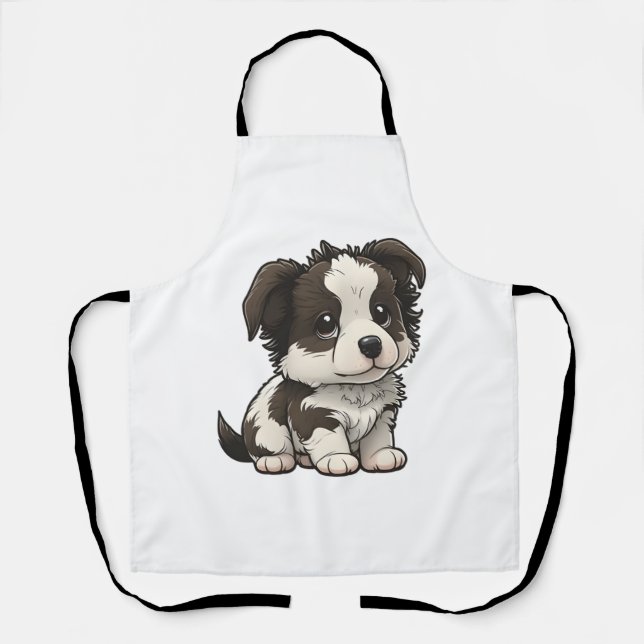 Chibi Border Collie Schürze (Vorderseite)