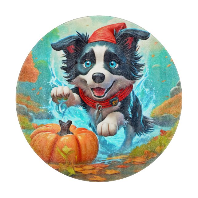 Chibi Border Ninja Dog: Epische Kunst Schneidebrett (Vorderseite)