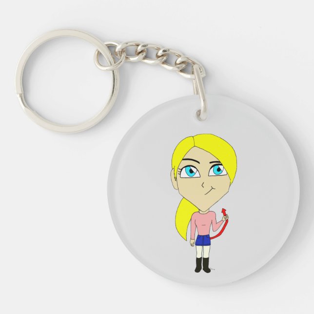Chibi "böse" Mädchen Schlüsselanhänger (Vorderseite)