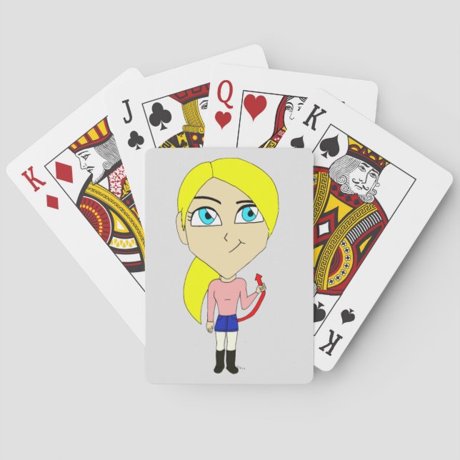 chibi "böses" Mädchen Spielkarten (Rückseite)