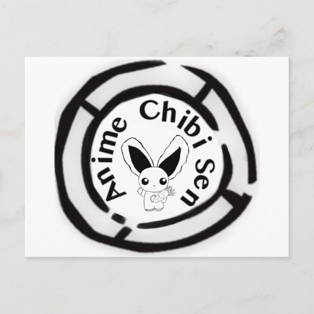 Chibi Bunny Postkarte (Vorderseite)