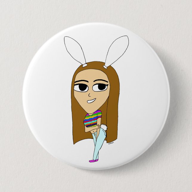 Chibi Bunnygirl Button (Vorderseite)