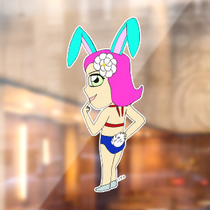 Chibi Bunnygirl Fensteraufkleber