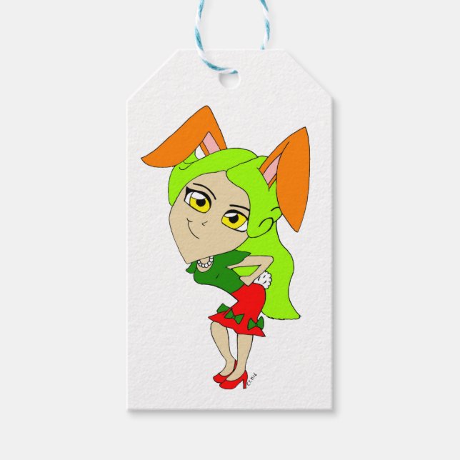 Chibi-Bunnygirl-Geschenkanhänger Geschenkanhänger (Vorderseite)