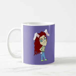 Chibi Bunnygirl gibt einen Daumen hoch Kaffeetasse