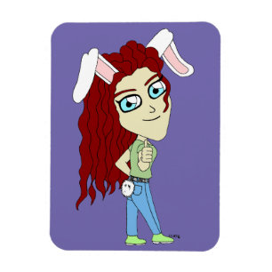 Chibi Bunnygirl gibt einen Daumen hoch Magnet