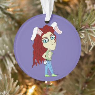 Chibi Bunnygirl gibt einen Daumen hoch Ornament