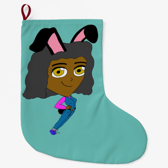 Chibi Bunnygirl Großer Weihnachtsstrumpf (Vorderseite)