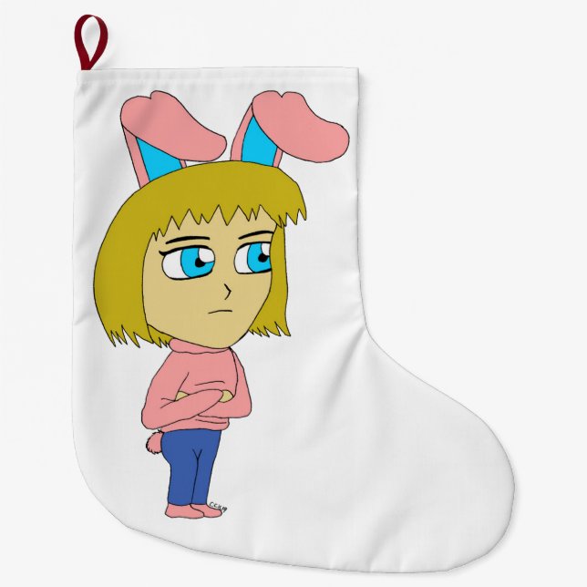 Chibi Bunnygirl Großer Weihnachtsstrumpf (Vorderseite)