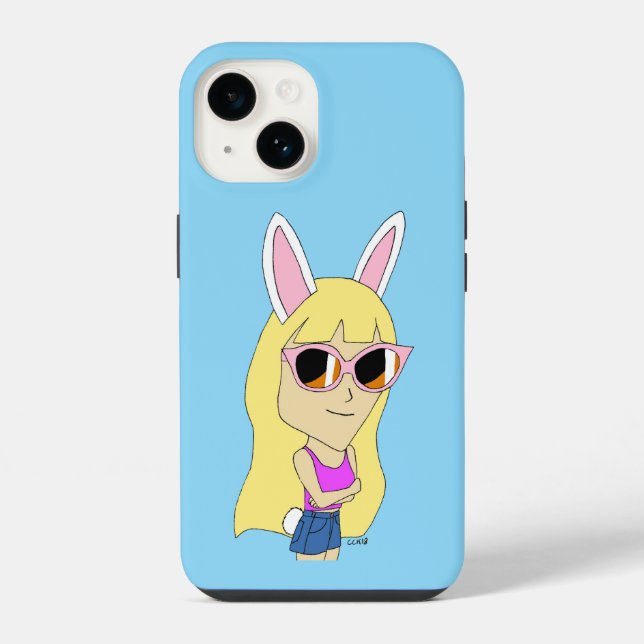 Chibi Bunnygirl iPhone 14 Hülle (Rückseite)