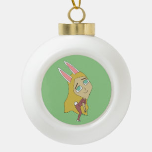 Chibi Bunnygirl Keramik Kugel-Ornament