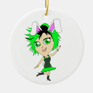 Chibi Bunnygirl Keramik Ornament