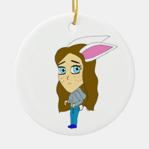 Chibi Bunnygirl Keramik Ornament
