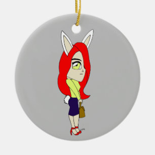 Chibi Bunnygirl Keramik Ornament
