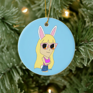 Chibi Bunnygirl Keramik Ornament