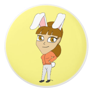 Chibi Bunnygirl Keramikknauf