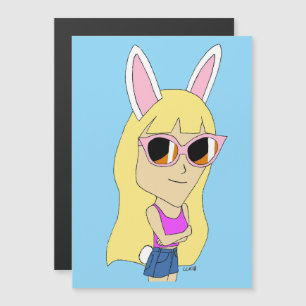 Chibi-Bunnygirl-Magnet Magnetkarte