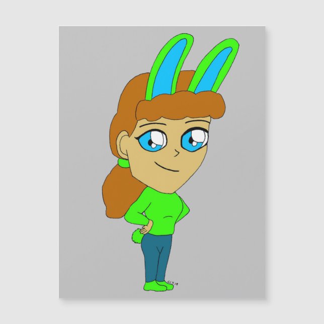 Chibi Bunnygirl Magnetkarte (Vorderseite)
