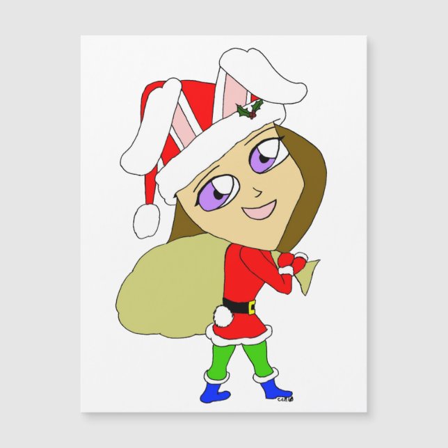 Chibi Bunnygirl Magnetkarte (Vorderseite)