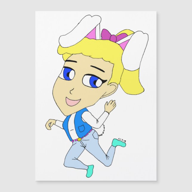 Chibi Bunnygirl Magnetkarte (Vorderseite)