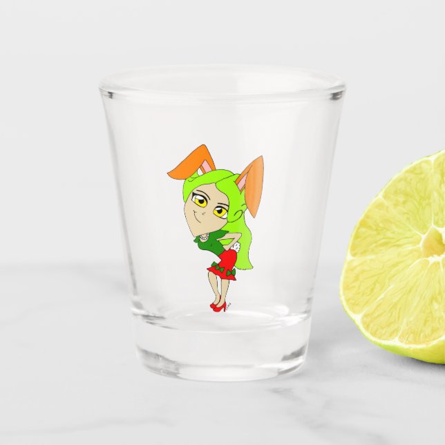 Chibi-Bunnygirl-Shotglas Schnapsglas (Vorderseite)