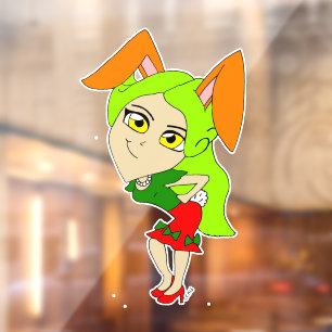 Chibi-Bunnygirl-Taste Fensteraufkleber