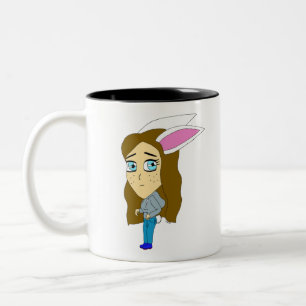 Chibi Bunnygirl Zweifarbige Tasse
