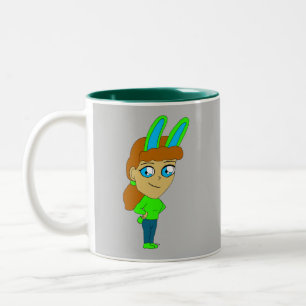 Chibi Bunnygirl Zweifarbige Tasse